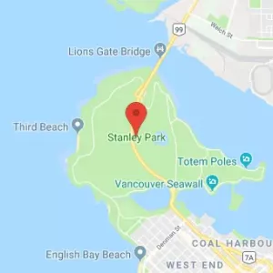 Park stenli u vancouveru-zimzelena oaza. Serija stenli park